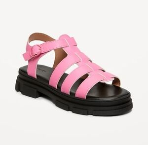 5 • Old Navy • Kids Chunky Faux-Leather Fisherman Sandals - Hot Pink